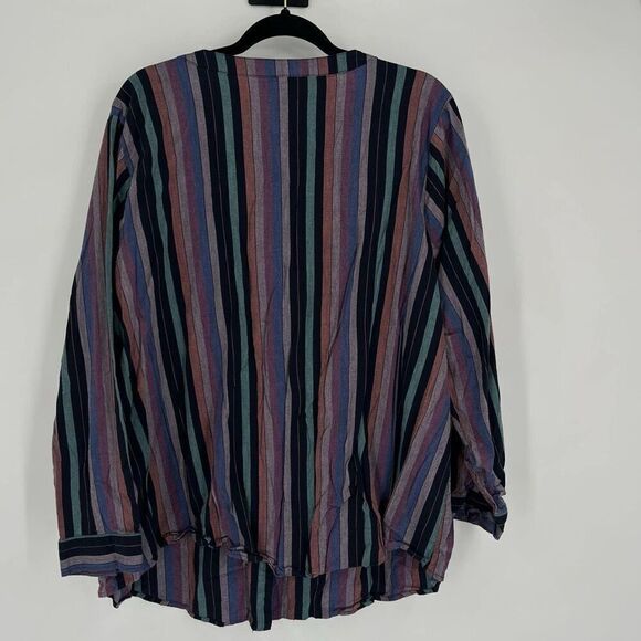 CJ Banks Women's Striped Button Front Groovy Tunic Blouse Multicolor Size 3X - Picture 4 of 9